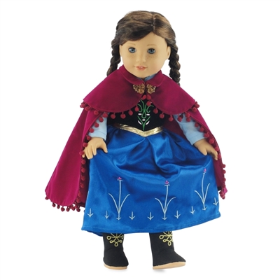 18-inch Doll Clothes - Princess Anna Inspired Dress with Boots - fits  American Girl ® Dolls