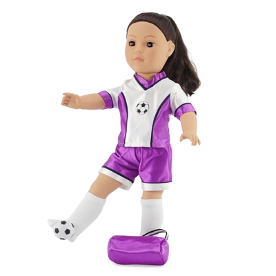 : 18 Inch Doll Clothes - Team USA 6 Piece 18 Doll Soccer Uniform  Fits 18 inch Doll, Includes Headband,Shirt,Shorts, Socks,Shoes and Football  : Toys & Games